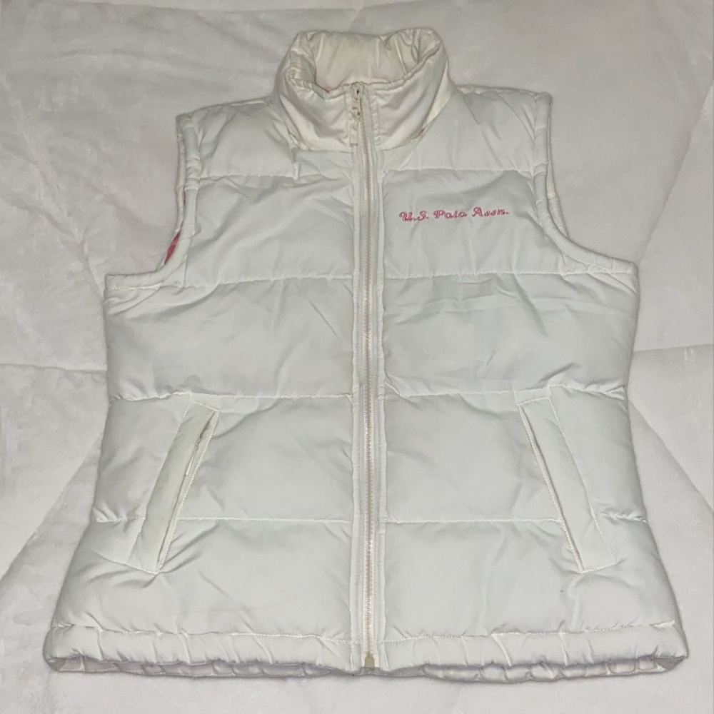 White Polo Puffer Vest